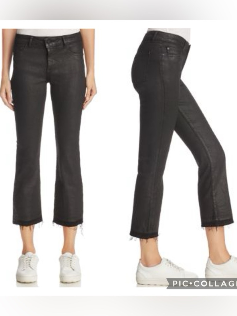 DL1961 Lara Mid Rise Instasculpt Crop Bootcut Flare Jeans in Coated Harker Wash